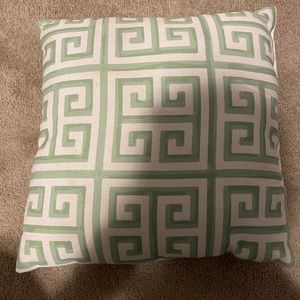 White and green pillow